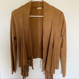 Hollister Brown Bohemian Cardigan with Fringe